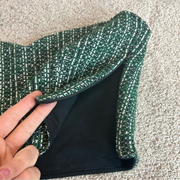 Zara green tweed bustier corset sweetheart neckline crop top Sz M NWT - Picture 6 of 12